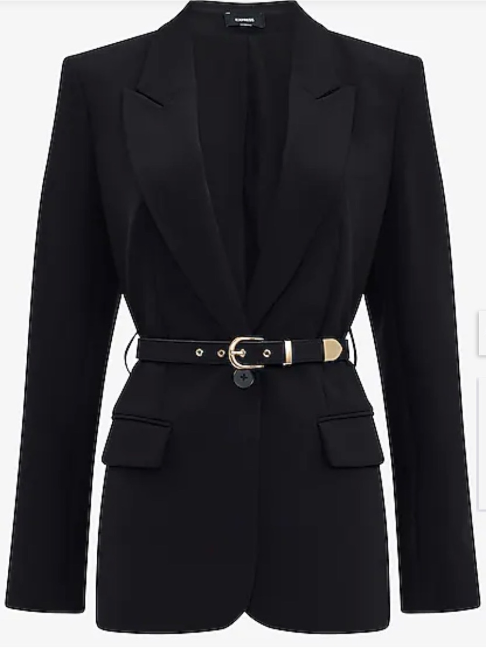 Express Black Belted Tailored Blazer Jacket - Women - Picture 2 of 3